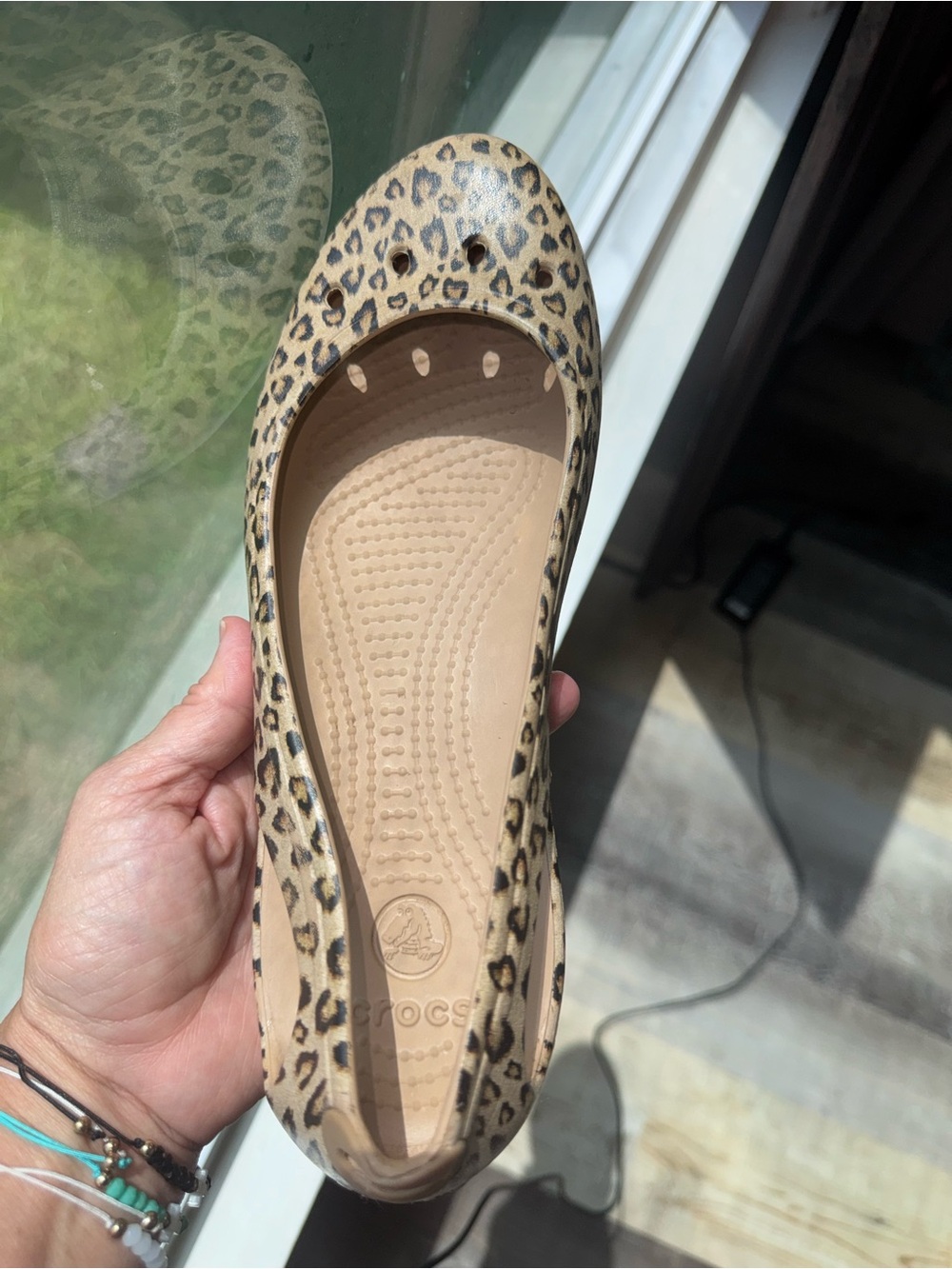 Crocs Kadee Leopard Print Ballet Flats 9 Y2K Ballet Core Coastal Grandma Comfort - Picture 2 of 11